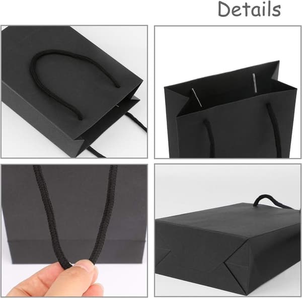 25-pack presentpåsar med handtag, presentpåsar, kraftpapperspåsar