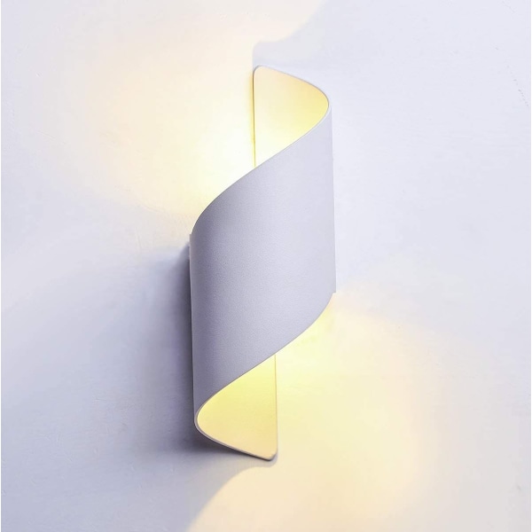12 W modernit LED-seinävalot / ylös ja alas seinävalaisin, ulkoseinävalot, alumiinikotelo / 3000k lämmin valkoinen, IP65 vedenpitävä, sisä-/ulkovalo (valkoinen + 3000K)