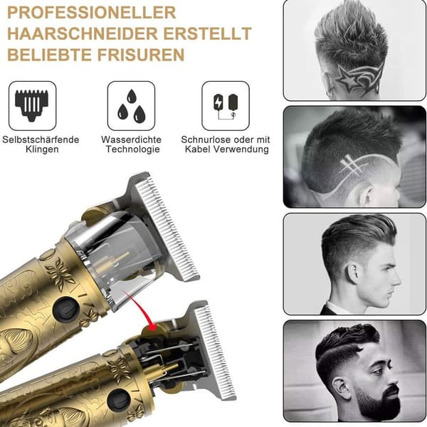 Elektrisk hårklipper profesjonell trimmer USB oppladbar