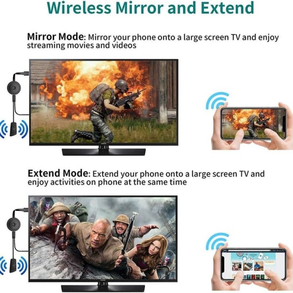 Trådløs HDMI 4K HDR WiFi HDMI-dongle for streaming til Android/iOS/Windows/Mac