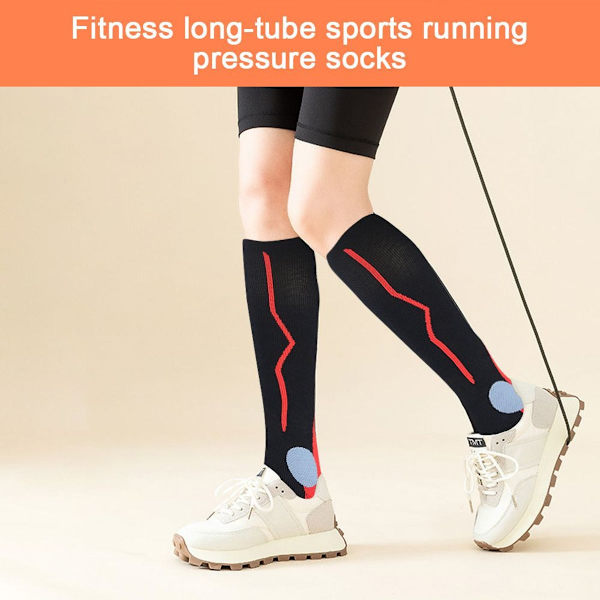 Fitness Tube Kompressionssokker - Udendørs Sports Fitness rød KLB