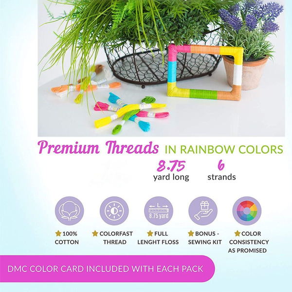 Premium Rainbow Color -kirjontalanka, ristipistokirjonta,