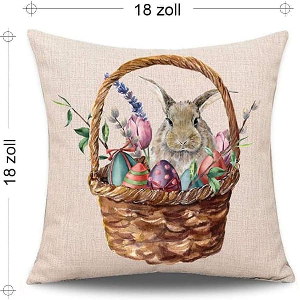 4-pack påskkuddfodral, kaniner, kaniner med ägg, kuddfodral, bomull