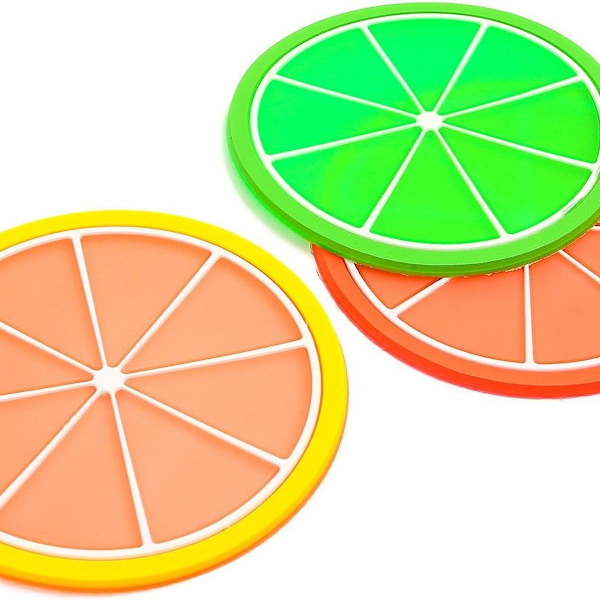 Fruktbricka 7-pack 3,5\" halkfria underlägg värmeisolering KLB