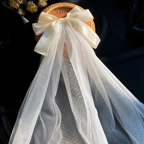 Bridal Wedding Veil Morsiamen rusetti tylli hunnu ja rusetti Bachelo Style1 KLB