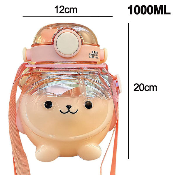 Kawaii urheiluvälipullo, vaaleanpunainen, suuri KLB