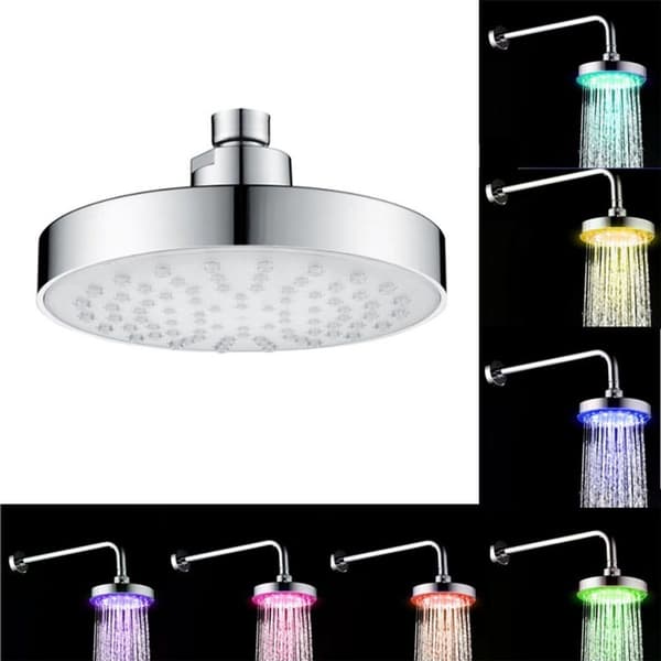 Farger LED-lys, automatisk skiftende dusjhode, G1/2 tommer, Rain KLB