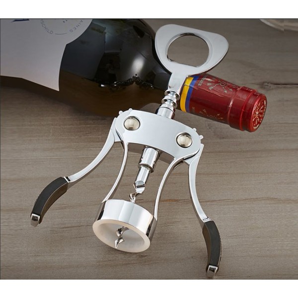 Flaskeåpner/korketrekker/vinget flaskeåpner Uncorks øl/rødvinsflasker med to anti-skli spaker-