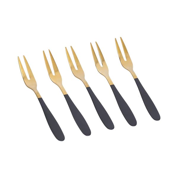 5PCS Fruktgaffel i Rustfritt Stål Dessertgaffel Mini Mat KLB