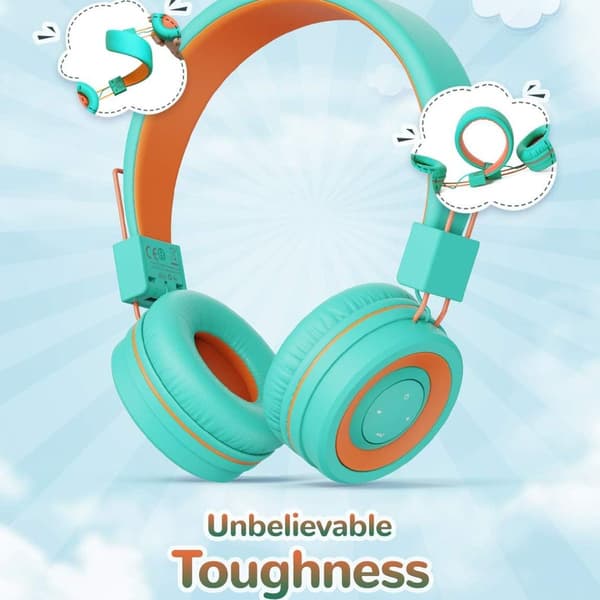 Bluetooth-hörlurar för barn. Barnens headset med grönt/orange