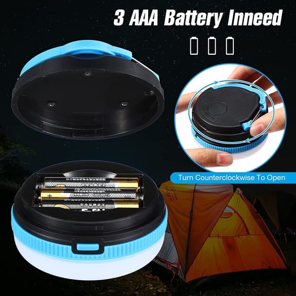 LED campinglanterner, vanntette campinglys, 3 moduser, batteridrevne teltlys