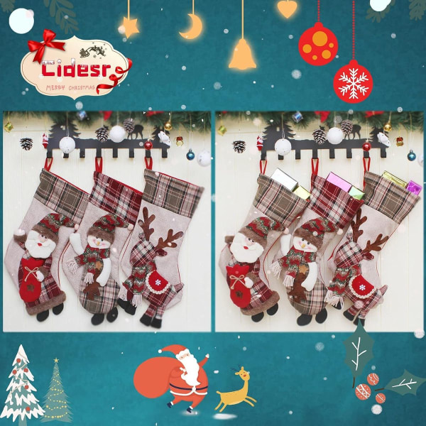 Joulusukat matalalla riippuva takka, joulukuusen lahjapussi KLB