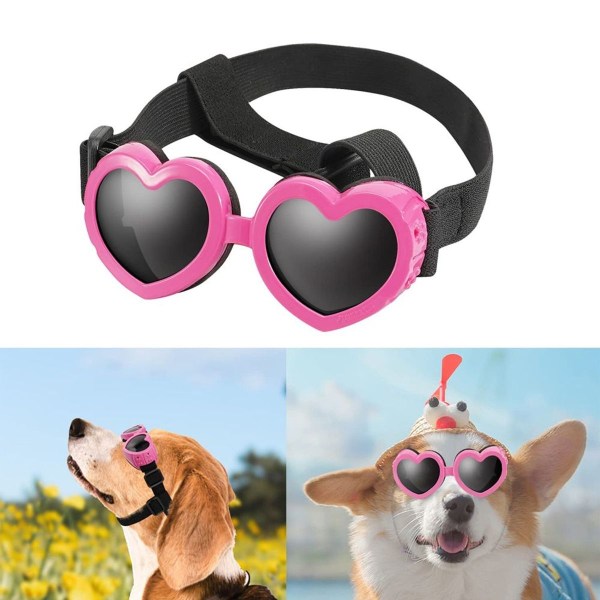 Solglasögon för hundar UV-skyddsglasögon hundglasögon vindtät justerbar