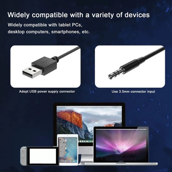 USB-driven högtalare med RGB-lampor och volymkontroll, bärbar KLB