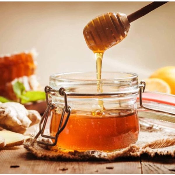 Minipuiset hunajalusikat keittiöön ja ruokasaliin 8 cm, puinen hunajalusikka hunajahillon annostelijaan, minihunajapuikko hääjuhliin (5 kpl)