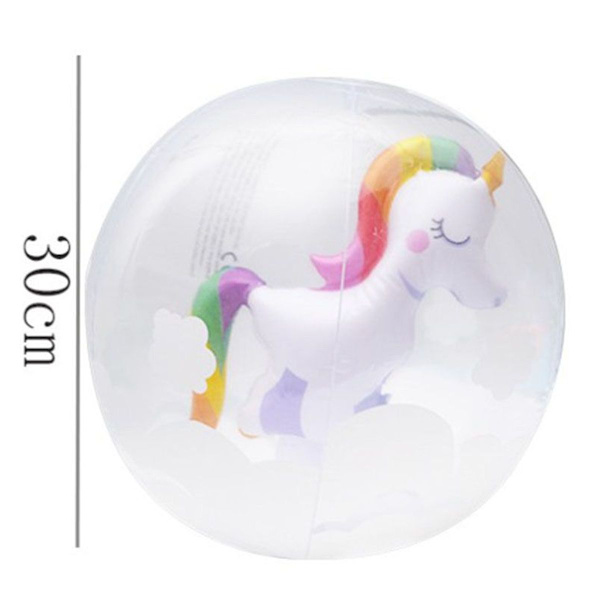 Vannpolo enhjørning, diameter 30 cm, transparent KLB