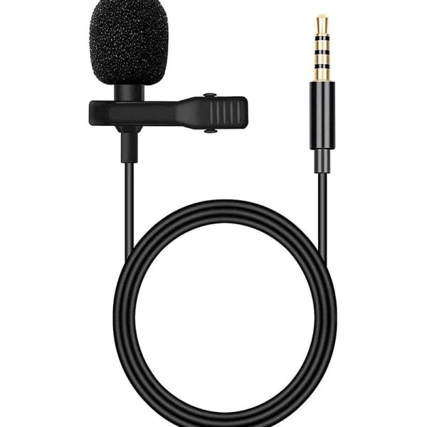 Lavalier mikrofon, lavalier mikrofon til mobiltelefon og pc, clip-on mikrofon med