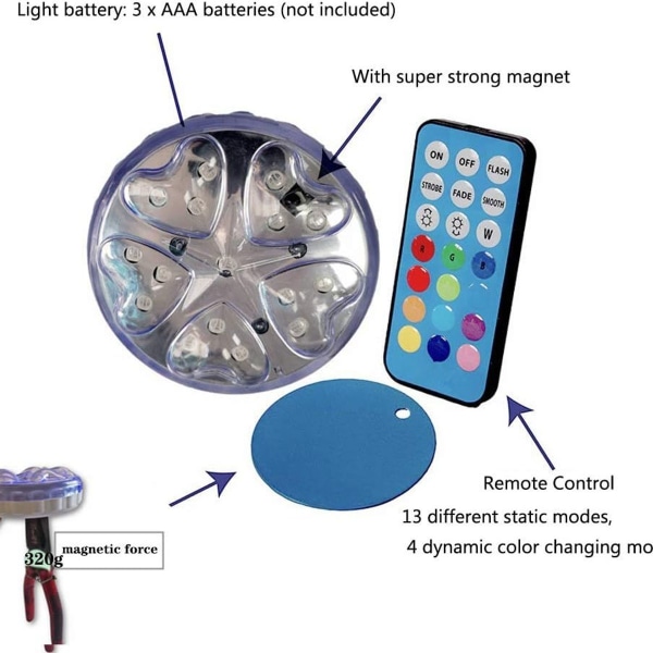 Simljus för pool, nedsänkbar LED-lampa med