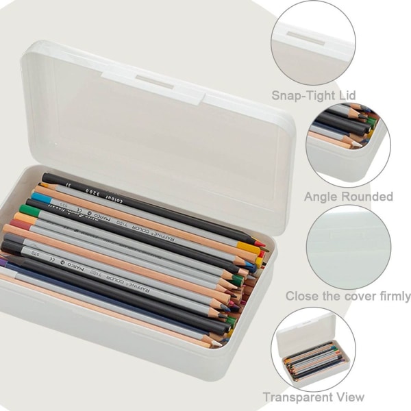 Penalboks i farvet plast, blyantæsker med stor kapacitet til keramisk hvid KLB