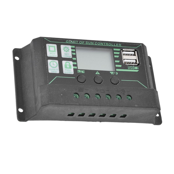 Solcelle lade-aflade controller, justerbar LCD-skærm KLB