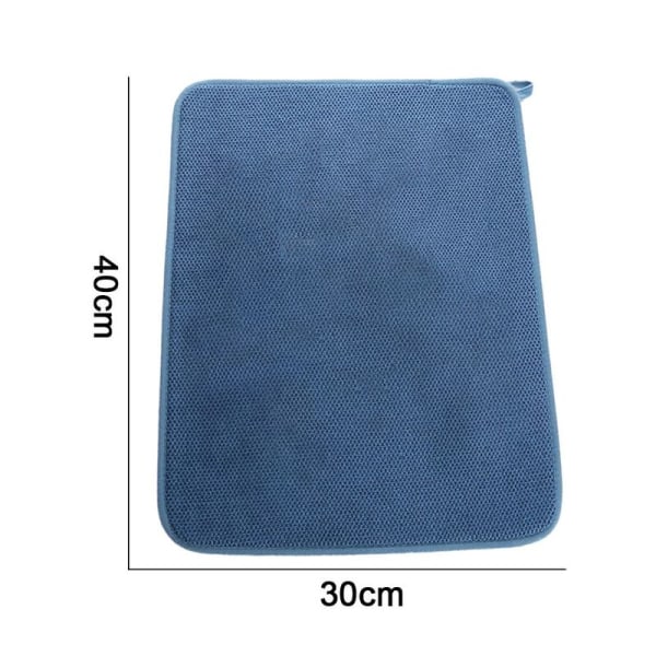 Opvaskemåtte, mikrofiber tørremåtte, superabsorberende, mikrofiber, blå