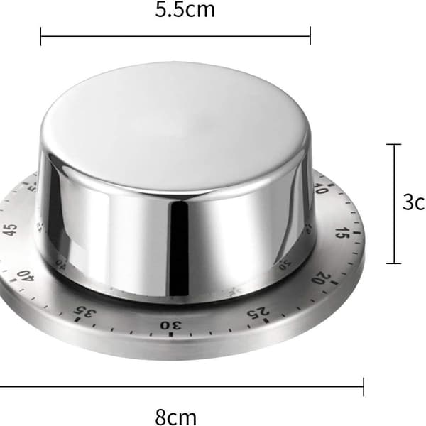 Mekanisk køkkentimer, køkkentimer i rustfrit stål,