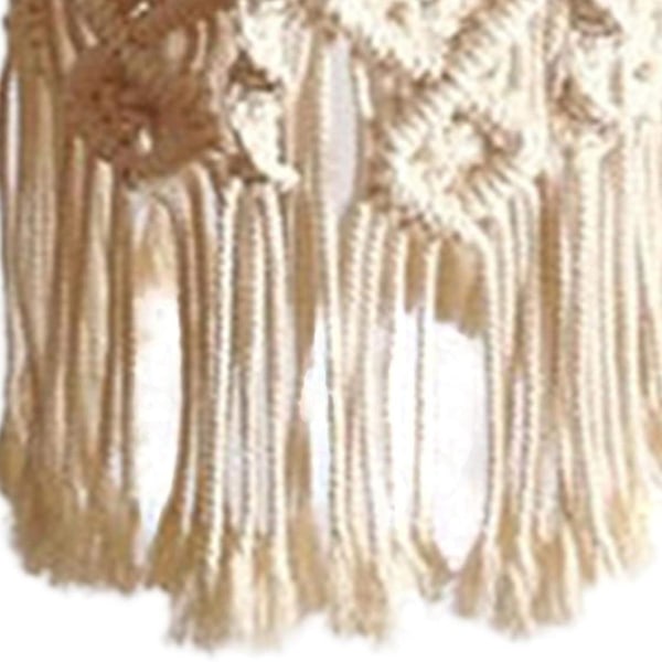 Bohemisk blondelampeform, håndlaget bomullstråd hengende KLB