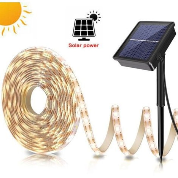 Outdoor Solar LED Strip,5M 150LED Solar LED Strips,Vattentät Outdoor Solar Light String för Hemträdgård Showcase Bröllop Jul-varm färg