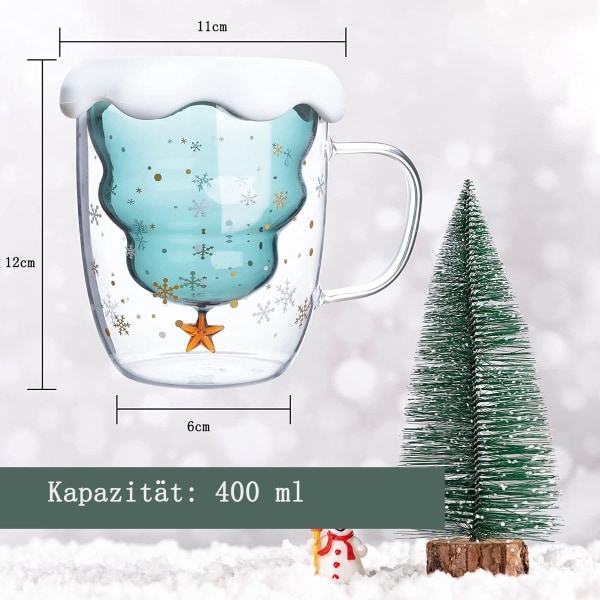 Søte julekaffe- og tekopper - 2-pakning