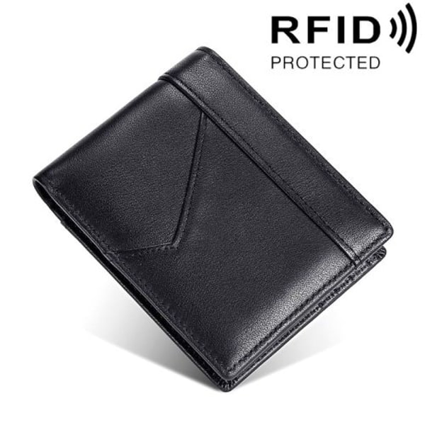 Syet læder herre pung RFID anti-tyveri pung (sort)