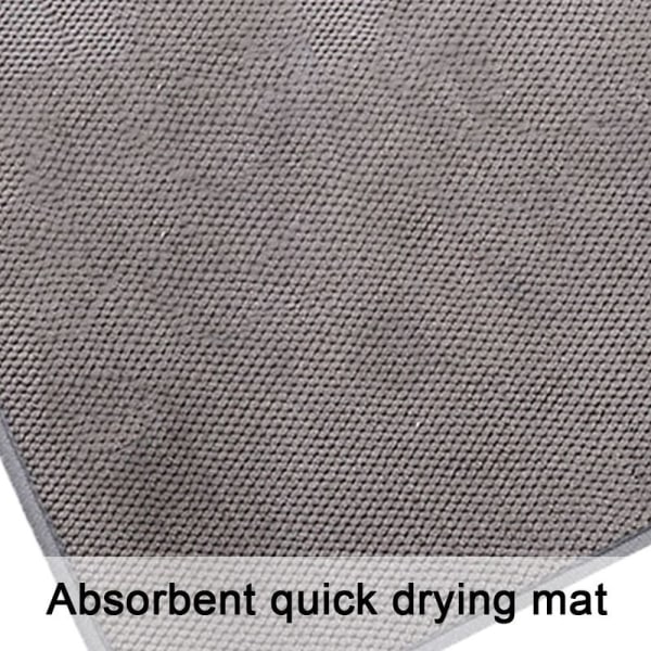 Oppvaskmatte, mikrofiber tørkematte, superabsorberende, mikrofiber, grå