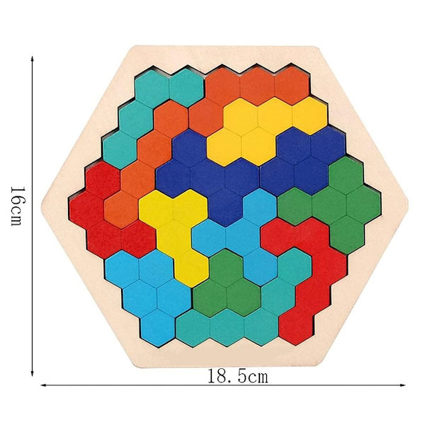 2 stk. Montessori Legetøj Træ Tangram Puslespil Sæt Pædagogisk Legetøj KLB