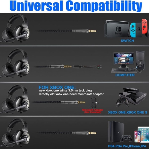 Gaming headset gaming hörlurar med mikrofon brusreducering
