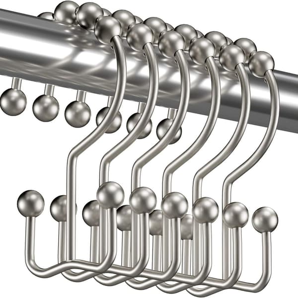 Dusjforhengskroker Rustfrie Metall Dobbel