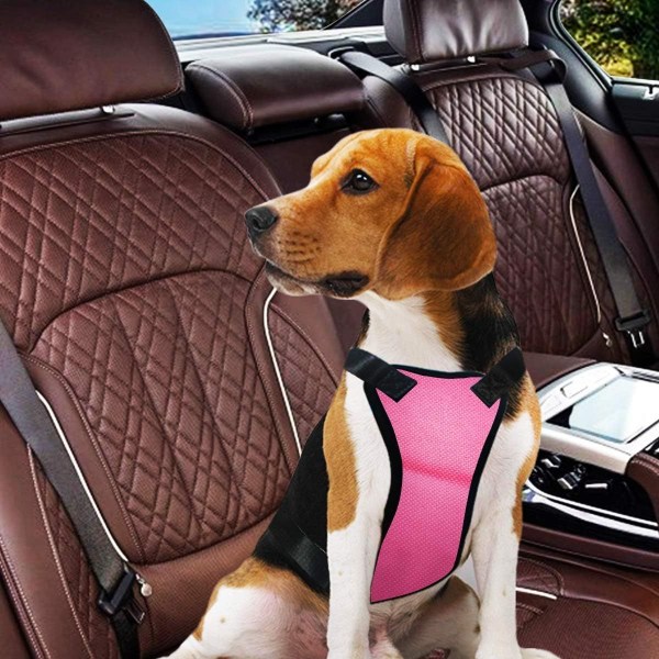 Hundesikkerhedsvest sele med sikkerhedssele til de fleste biler Pink KLB