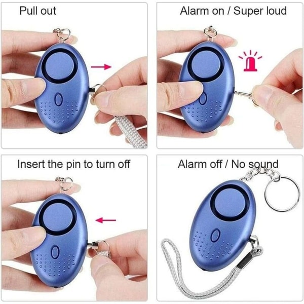 Personlig alarm, 5 stk. 140 dB nøglealarm, nødalarm med anti