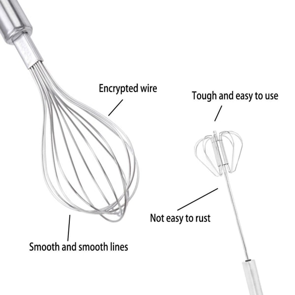 Vispset, Rostfritt Stål Äggvisp (Set om 2) Liten + Original Stålfärg KLB
