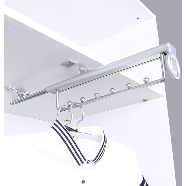 Heavy Duty Pull-Out Clothes Rack Trouser Rack Sliding Hanger, Telescopic Wardrobe, Hanging Rail for Clothes Cabinet-30cm KLB