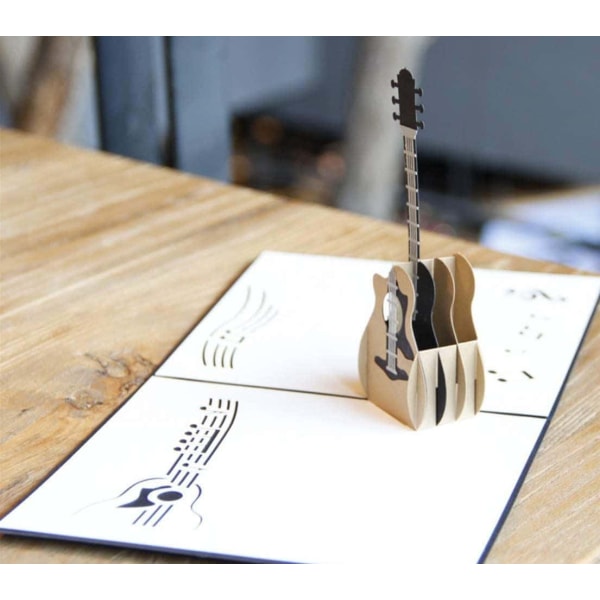 3D-födelsedagskort, examenskort, minneskort, inbjudningskort för musikfest, popup-kort för gitarr, med-