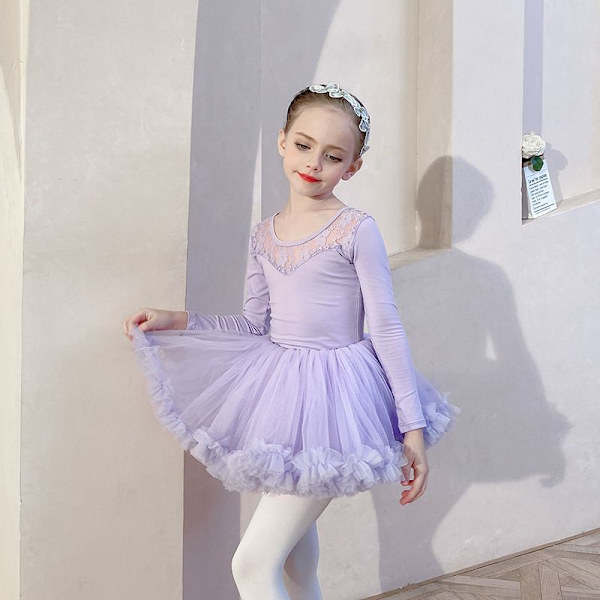 Pigebørns balletkjole prinsesse glitrende ballet trikot tutu pigedansertøj kostume