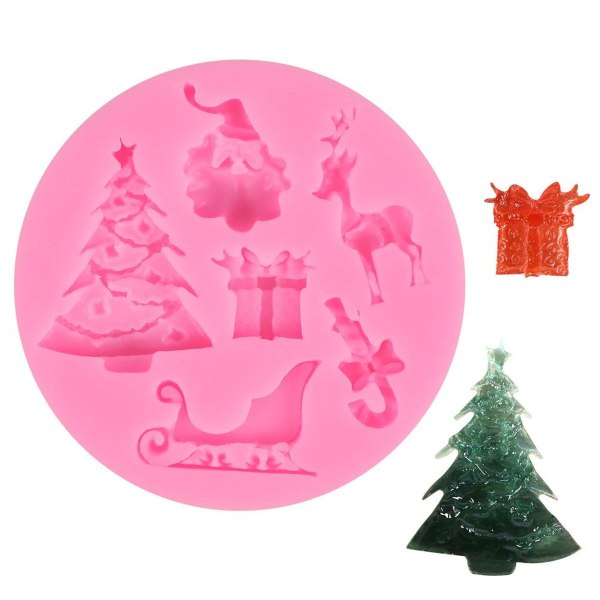 Mini Santa Claus 6 hulrom silikonform for godteri og jul KLB