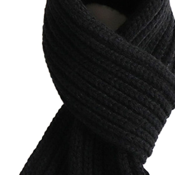 Vinter babyscarf höst vinter ull halsduk svart