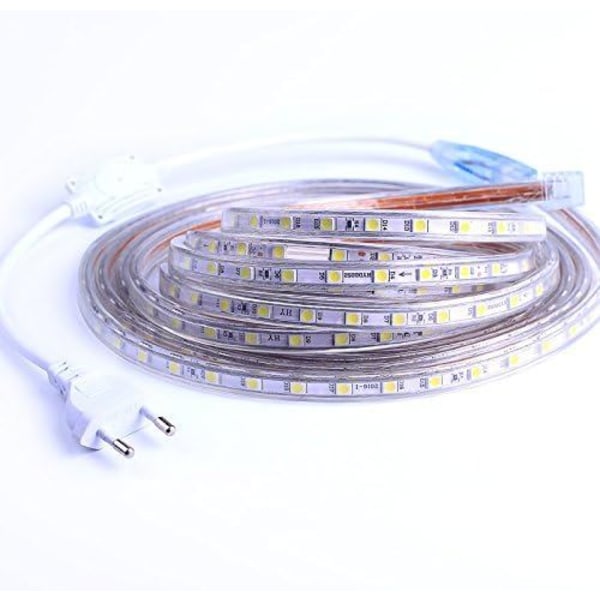 LED Strip, 2M LED Strip, Ljus Led Strip 220v, 5050 IP65 Vattentät Led Strip Strip, Varm vit(2)