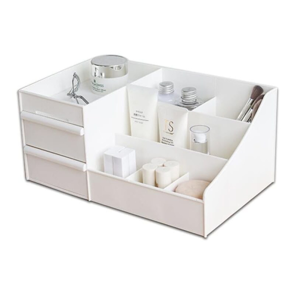 Skrivebords kosmetik opbevaringsboks med skuffer, makeup organizer skuffer KLB