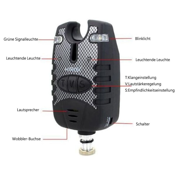 Tackle fiskebit alarm og LED Swinger sett blå LED lys fiske