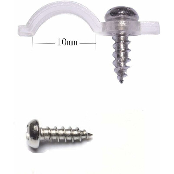 Festeklips for LED-striper 100 monteringsbraketter Klips for LED-striper Skruer inkludert Klar 10mm bred Vanntett LED-stripe KLB