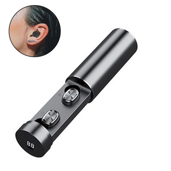 Bluetooth trådløse sport-headset med LED-display sort