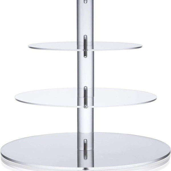Kageholder, fireetagers rund akryl kageholder,