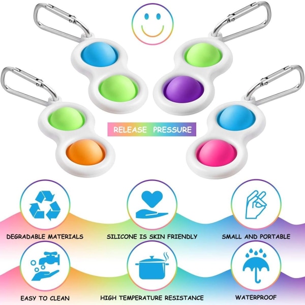 Nøkkelring Squeeze Stress Decompression Sensory Blå/Rosa KLB