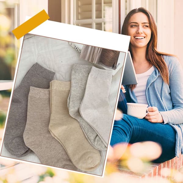Oat Stripe Stacking Strømper, Ensfarvede Bomuldsrørstrømper, Sort KLB